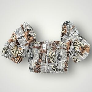 🎉5 for $45🎉 NWT Truth NYC top blouse shirt size 2X newspaper print